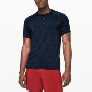 Lululemon Metal Vent Tech Short Sleeve Henley Navy